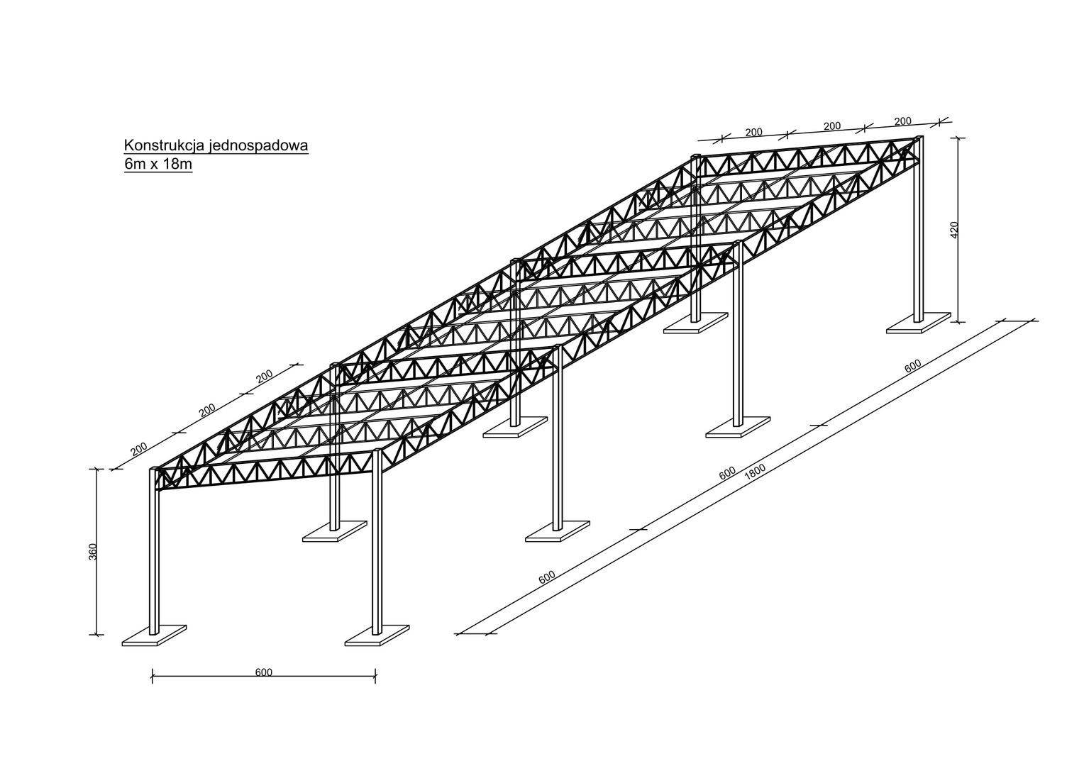 Konstrukcja Stalowa 6m x 18m - Wiata Hala Magazyn Carport - Nowa i Solidna